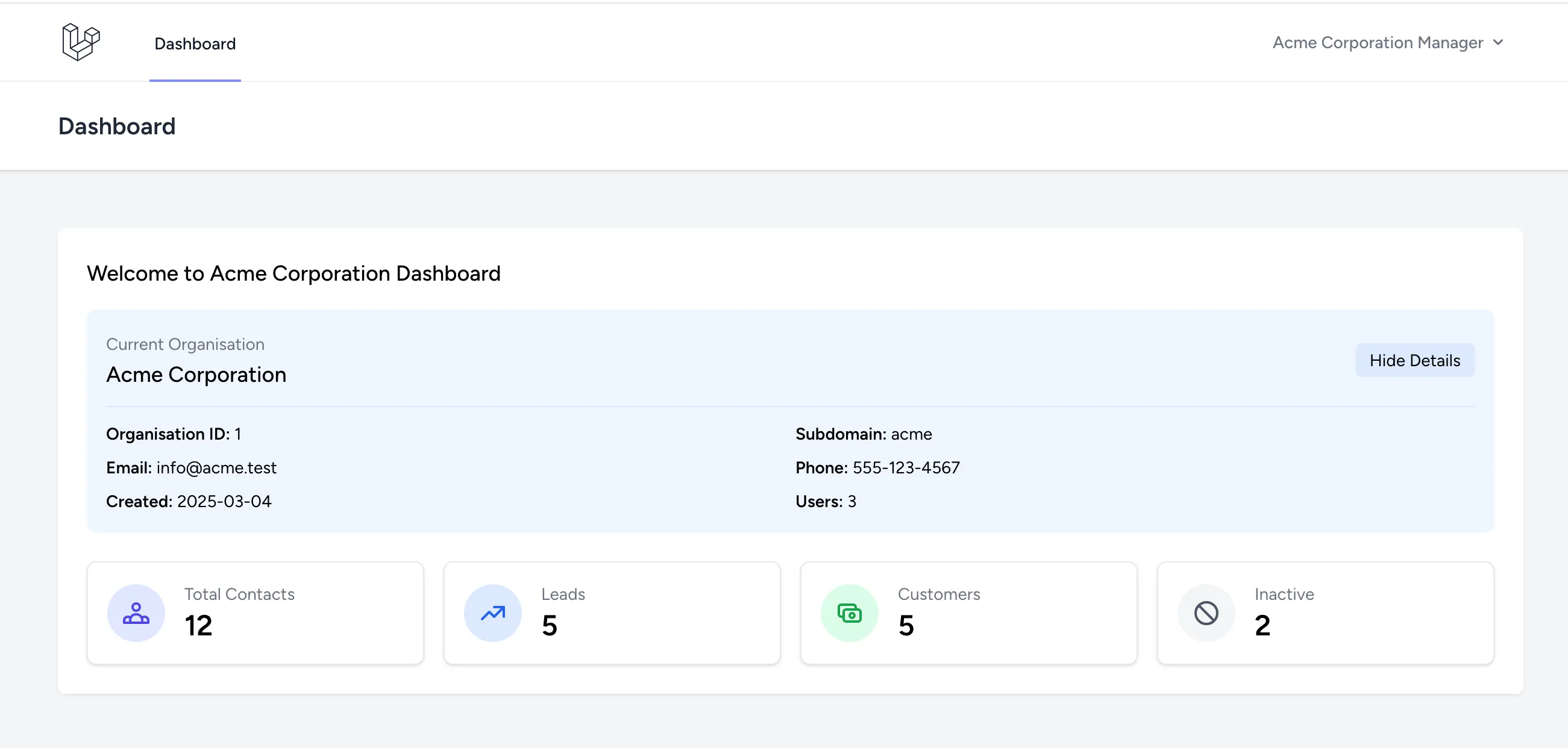 CRM Dashboard